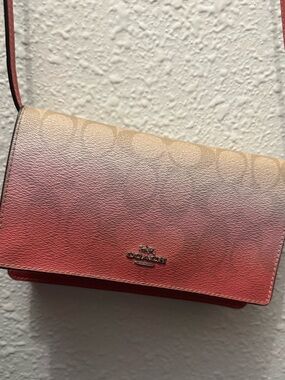 Coach Ombre Leather Crossbody in Pink and Cream Gradient